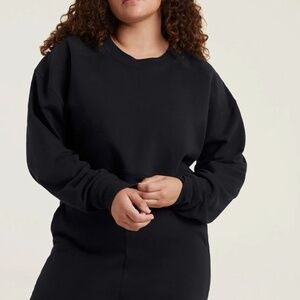 Nuuds Cropped Crewneck Sweatshirt in Black